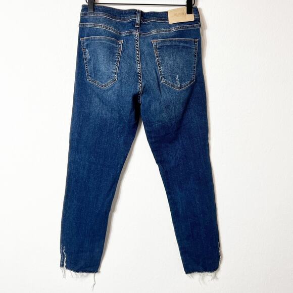 Zara Basic Women Blue Distressed Denim Size 6 - Picture 2 of 4